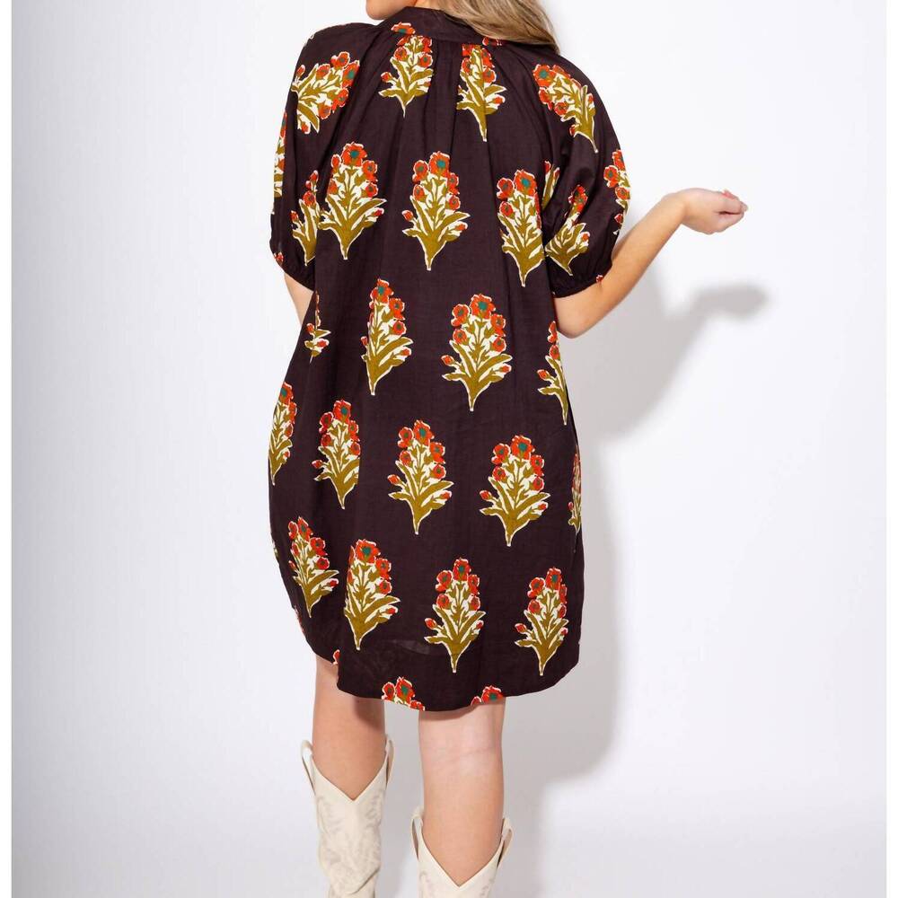 NEW THML petal stripe v-neck dress in black - Picture 5 of 7